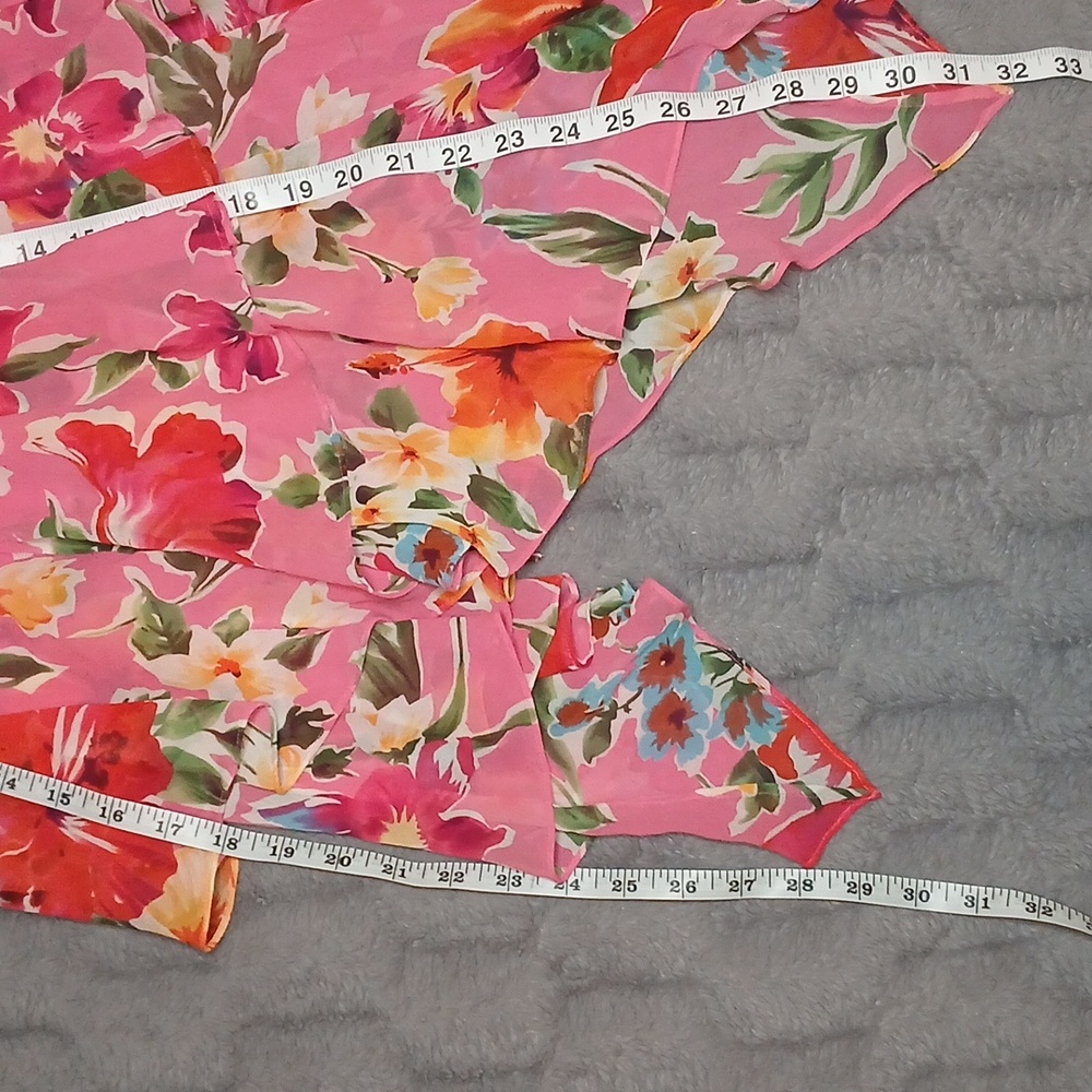 EUC Floral Ralph Lauren Multi-Layered Asymmetrical Skirt In Pink - Size 8 - Picture 5 of 6